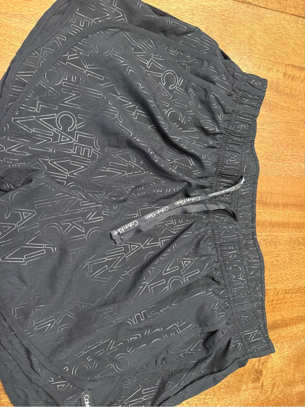 Calvin Klein womens Black All-Over Logo Athletic Shorts